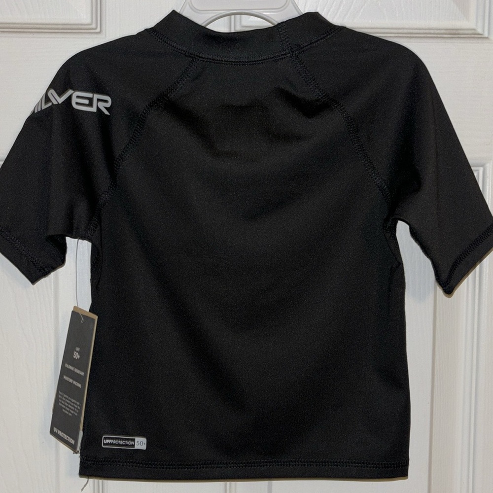 NWT Toddler Boys Quiksilver All Time Short Sleeve Rashguard SPF 50 Size 3 Black - Picture 6 of 6